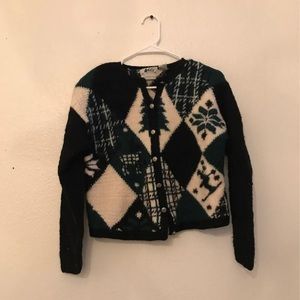 Argyle sweater cardigan